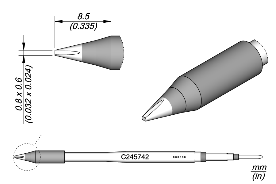 C245742 - Chisel Cartridge 0.8 x 0.6 HT